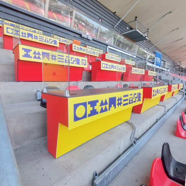 Mesas de prensa para mundial sub 20 en el estadio Fiscal de Talca